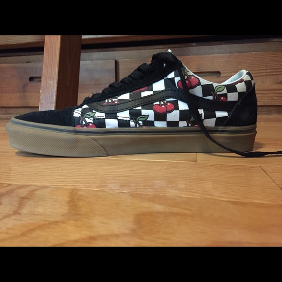 Cherry Checkered Vans Old Skools - Picture 2 of 4